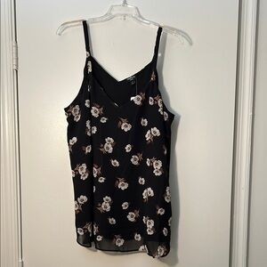 Floral Black Cami Top